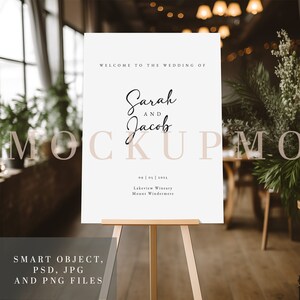Wedding Sign Mockup Welcome Sign Mockup Wedding Easel Mockup PSD Seating Chart Sign Mock Up Baby Shower Sign 18X24 Boho Wedding Easel Mock