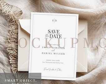 Invitation Mockup Greeting Card Mockup 5X7 Wedding Invitation Mockup Baby Shower Mock up Boho Wedding Stationary Mock Up Birthday Card PSD