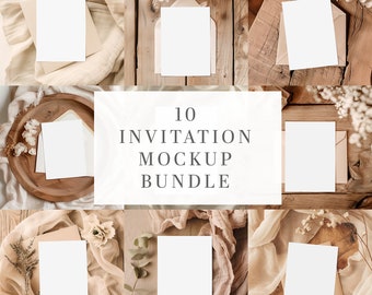 5x7 Invitation Mockup Bundle Greeting Card Mockup Bundle 5X7 Wedding Invitation Mockup Bundle Baby Shower Mock up PSD Birthday Card Mock Up