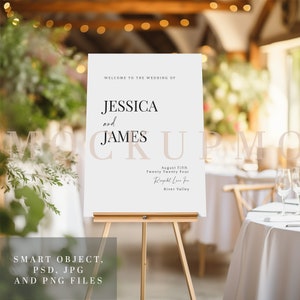 Wedding Sign Mockup Welcome Sign Mockup Wedding Easel Mockup PSD Seating Chart Sign Mock Up Baby Shower Sign 18X24 Boho Wedding Easel Mock