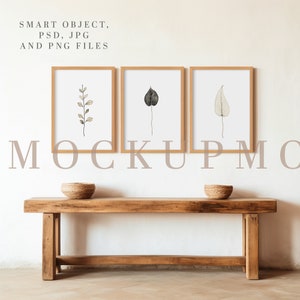 Wood Frame Mockup Wooden Frame Mock Up Scandinavian Frame Mockup PSD Mockup Set of 3 Wall Art Mock Up 5X7 Rustic Mock Up Wall Art Display