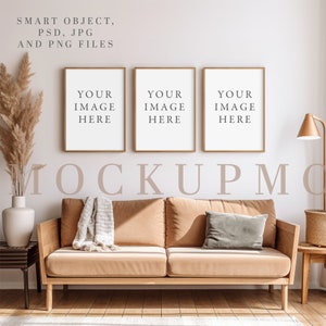 Wood Frame Mockup Wooden Frame Mock Up Scandinavian Frame Mockup PSD Mockup Set of 3 Wall Art Mock Up 5X7 Print Mock Up Wall Art Display