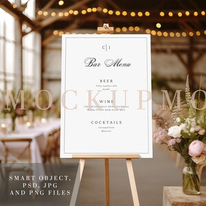 Wedding Sign Mockup Welcome Sign Mockup Wedding Easel Mockup PSD Seating Chart Sign Mock Up Bridal Shower Sign 18X24 Boho Wedding Easel Mock
