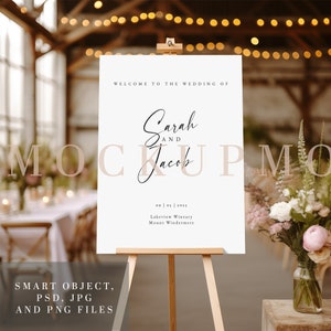 Wedding Sign Mockup Welcome Sign Mockup Wedding Easel Mockup PSD Seating Chart Sign Mock Up Baby Shower Sign 18X24 Boho Wedding Easel Mock