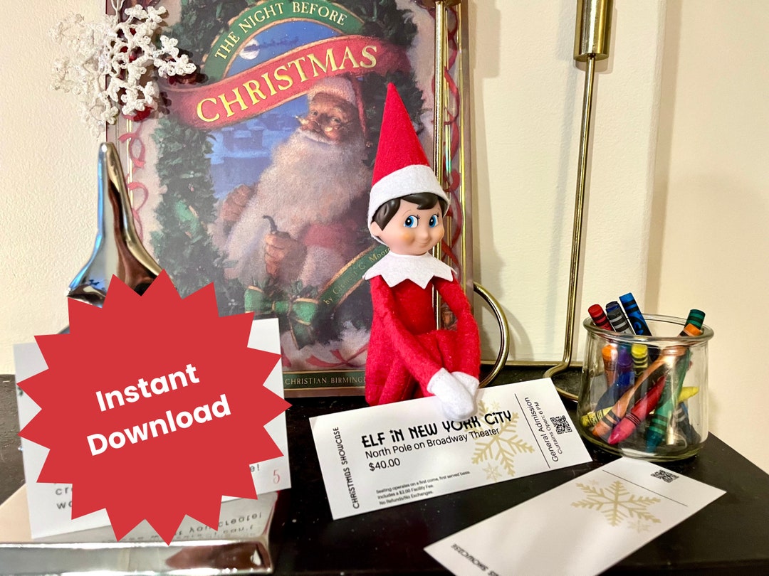 Elf Broadway Ticket Elf Prop Instant Download Christmas Elf Etsy UK