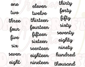 Zero Cursive Cursive Lettering Numbers | Zero to Billion Numbers, Table Number Words ...