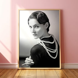 Coco Chanel Portrait Fashion Girls Bedroom Wall Art Print Poster, Framed or  Canv