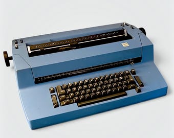 Vintage 1970s IBM Selectric II Electric Typewriter in Blue, Dual Pitch Desk Machine
