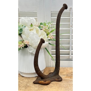 Large Antique Rustic Iron Tackle Hook Hanger