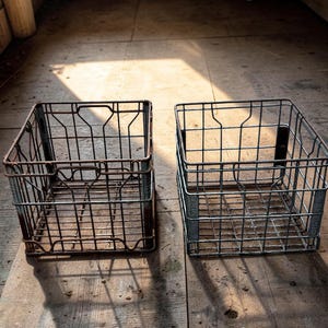 Vintage Milk Crate Wire Basket - Etsy