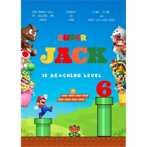Mario Thank You Card Printable - Etsy