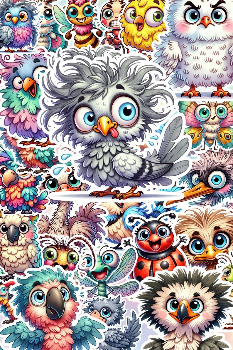 50 Kawaii Animal Stickers Bundle – Cute Printable Animal Clipart Pack ...