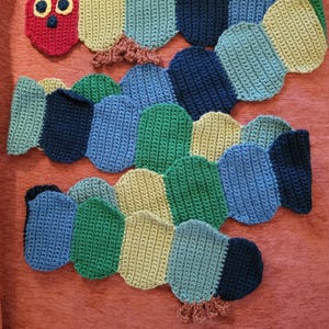 Handmade Hungry Caterpillar-Inspired Crochet Scarf – Soft, Whimsical & One-of-a-Kind