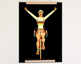 Champion du monde - Tour de France - Vélo - Poster vélo - déco vélo - affiche vélo - vélo vintage - cycliste - art vélo - col tour de France