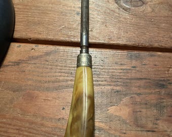 Vintage Butterscotch Yellow Bakelite Handle Honing Rod Knife Sharpener
