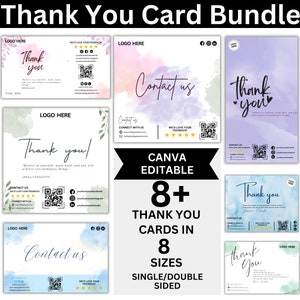 Thank You Card Bundle, Business Thank You Card Template, Thank You For Order Packaging Card, Thank You Card Printable, Custom Package Insert