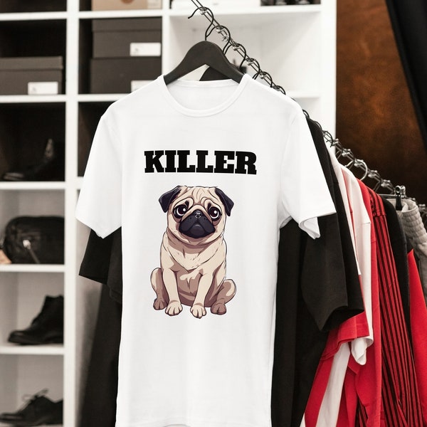 Hund, Mops, Shirt, Killer, Anime, Geschenk, Pastell