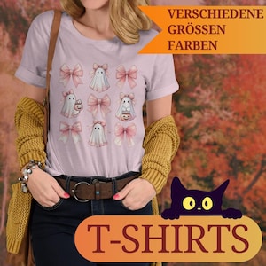 Halloween Ghost Pumpkins Shirt, Cute Ghosts T-Shirt, Spooky Season, Pumpkins Shirt, Halloween Party Shirt