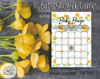 Baby Duck Baby Shower Games Bundle, Printable Game, Instant Download, Baby Shower Game