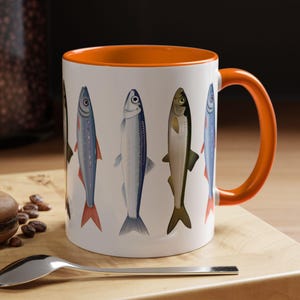 Sardine Mug Colorful Fish Design Coffee Cup, Humorous Gift for Fishermen, Unique Kitchen Decor, Funny Coffee Lover, Perfect Fisherman Gift