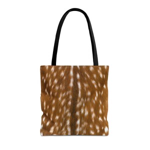 Fawn Print Tote Bag, Spotted Fur Deer Bag, Rustic Woodland Shopping Bag, Baby Deer Fur Print Tote