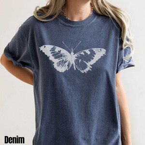 Grunge Butterfly T-Shirt, Y2K Faded Black Shirt, Grunge Tee Women, Monochrome Edgy Bootleg Tee