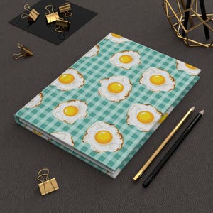 Cute Gingham Journal, Sunny Side Up Eggs Journal, Fried Egg Pattern Notebook, Egg Lover Gifts, Chicken Laying Log Book