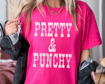 Punchy Cowgirl Shirt, Comfort Colors Western T-Shirt, Pink Rodeo Shirt, Sumer Western Tee