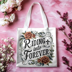 Reiten in für immer Western Brautparty Einkaufstasche, Cowgirl Braut Einkaufstasche, Bachelorette Geschenktaschen, Landmädchen Flitterwochen Reisetasche