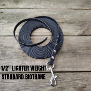 Biothane Dog Check Line, 1/2&quot; Light Weight Dog Tracking Training Lead Line, Dog Training Drag Line, Long Line Leash