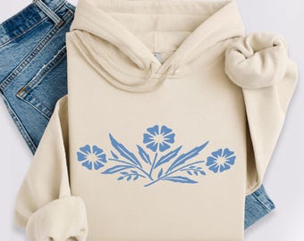 Sudadera con capucha vintage Corningwear Blue Cornflower, sudadera Mom's Kitchen, artículos de cocina de los años 50