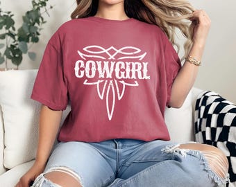 Chemise cowgirl point de départ, chemise de cow-girl western pour femme, t-shirt graphique tendance, t-shirt oversize au point de départ couleur confort, concert country T