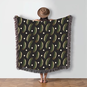 Woven Pickle Blanket, Pickel Gifts, Pickle Lover Throw, Dill Pickle Blanket, Pickle Gifts