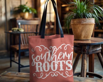 Sac fourre-tout Southern Roots, cadeau dictons du Sud, fille de la campagne, cabas esthétique ferme, cadeaux Belle du Sud, sac fourre-tout cow-girl cadeau maman du sud