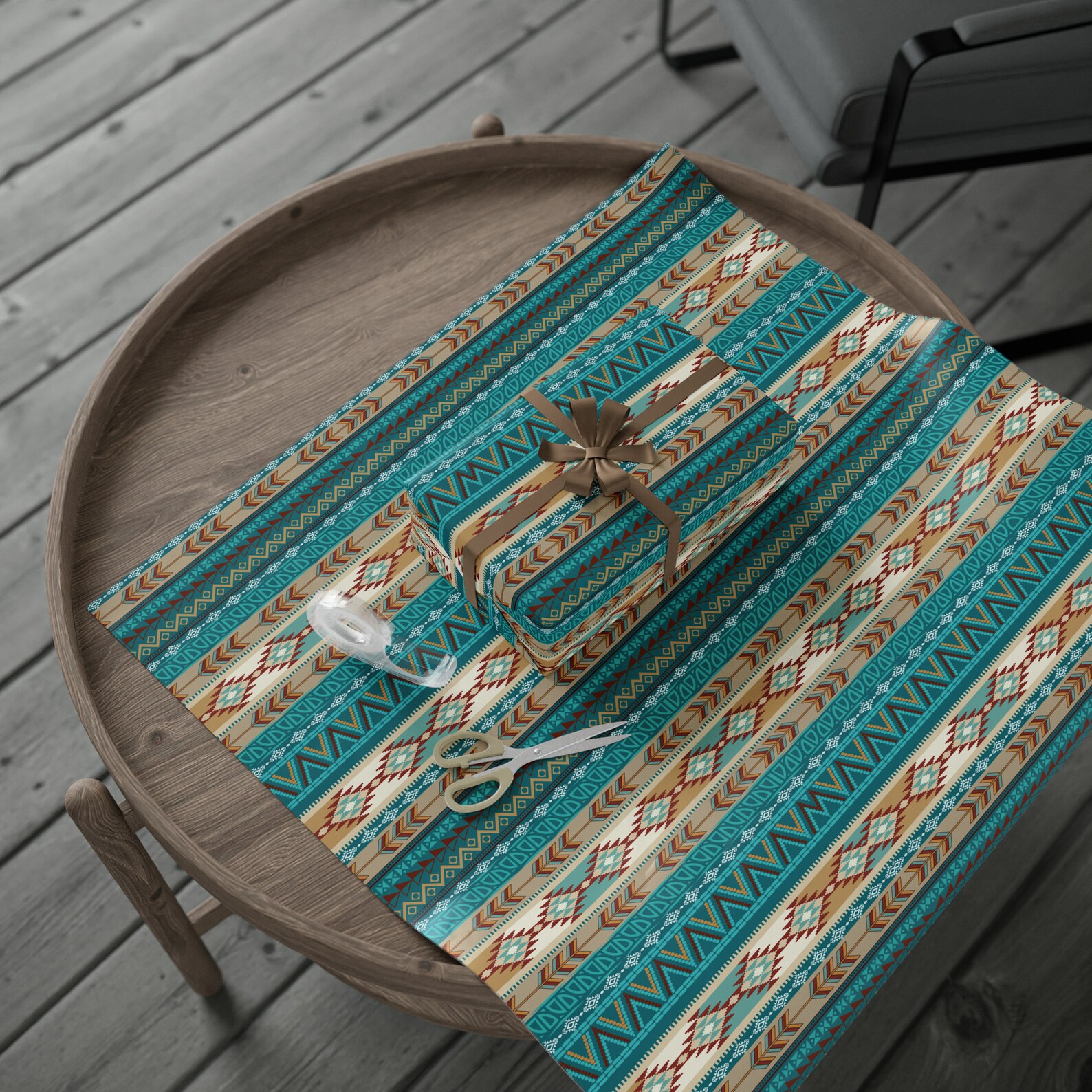 Geo Print Aztec Western Wrapping Paper, Southwestern Wcrap, Quirky Gift ...