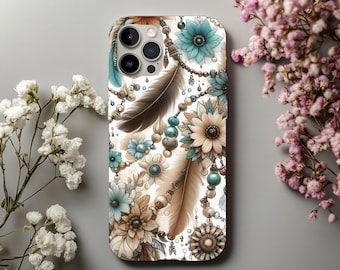 Etui na telefon w stylu boho western, odporne na uderzenia etui w stylu western, prezenty dla kowbojki, modne wzory etui na telefon, na iPhone'a 17, 16, 15, Samsunga