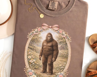Girly Bigfoot Shirt, Comfort Colors Grandma Core Oval Frame Sasquatch Tshirt, Cryptid Lovers Gift, Spring Bigfoot Shirt, Mothers Day Bigfoot