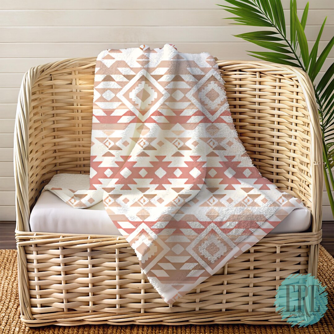 Aztec Blanket Geo Print Southwest Throw Dopamine Decor Velveteen Plush ...