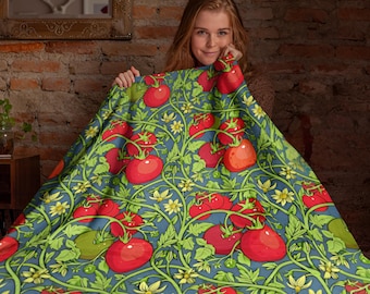 Couverture tomate confortable, couverture de légumes, cadeau J'aime les tomates pour jardinier, cadeaux de mise en conserve, literie alimentaire, cadeaux canuary