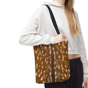 Fawn Print Tote Bag, Spotted Fur Deer Bag, Rustic Woodland Shopping Bag, Baby Deer Fur Print Tote