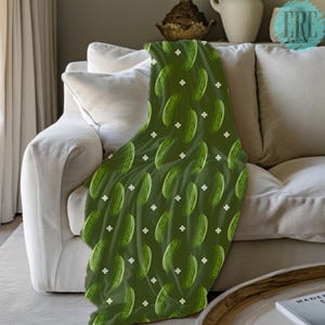 Green Pickle Blanket Novelty Blanket Pickle Throw Blanket Pickle Accessories Pickle Decor Pickle Lover Gifts I Love Pickles Bedding