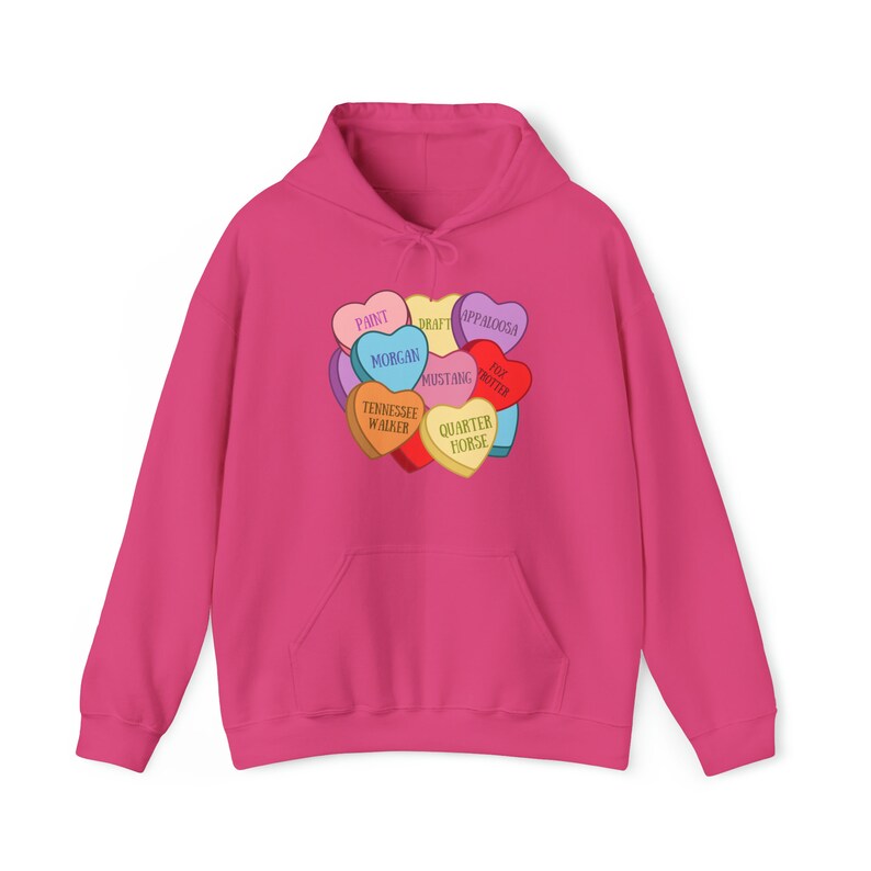Hearts Horse Lover Breed Hooded Sweatshirt, Western Womens Clothing