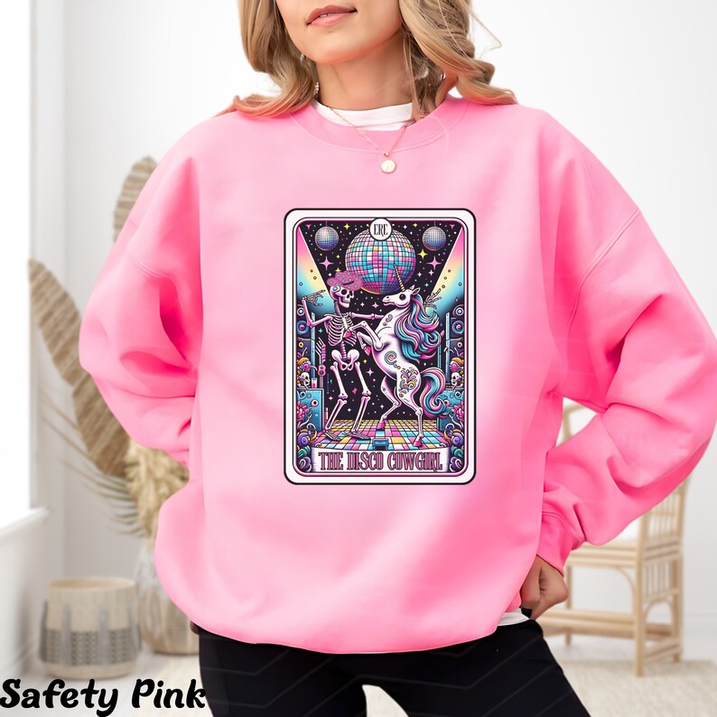 Disco Cowgirl Shirt Bachelorette Sweatshirt Cowgirl Skeleton Cyberpunk