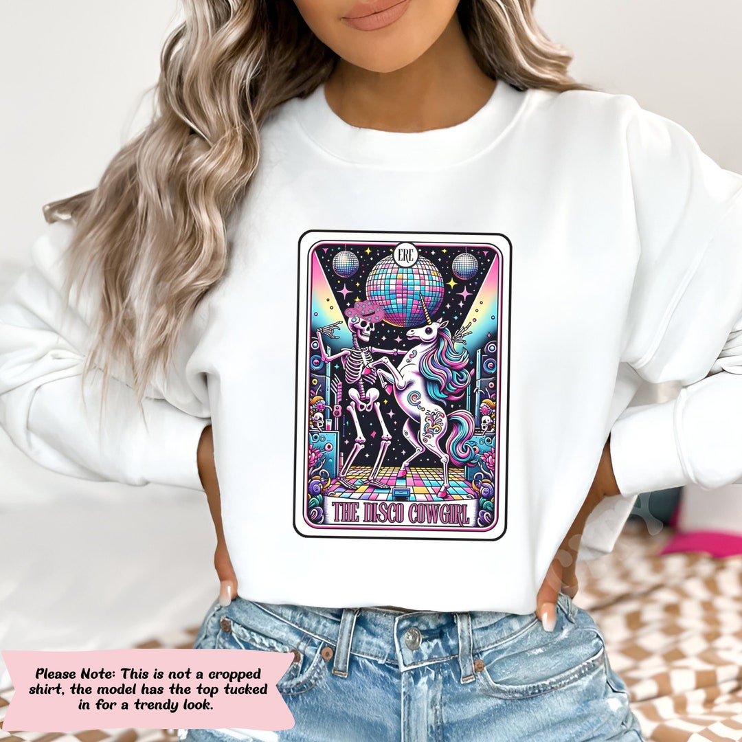 Disco Cowgirl Shirt Bachelorette Sweatshirt Cowgirl Skeleton Cyberpunk