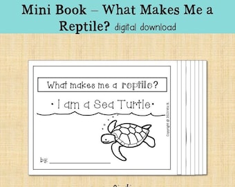 What Makes Me a Reptile? Sea Turtle Mini Coloring Book printable