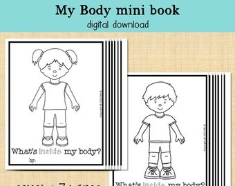 My Body - What&#39;s Inside? Mini Book printable