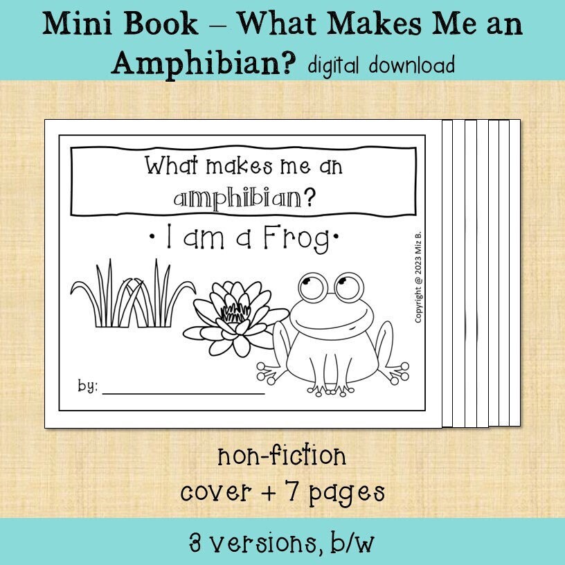 What Makes Me an Amphibian? Frog Mini Coloring Book printable