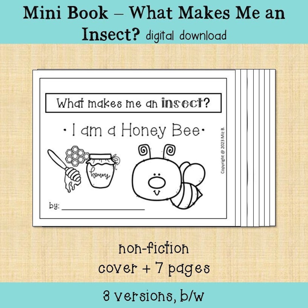 What Makes Me an Insect? Honeybee Mini Coloring Book Printable - Etsy