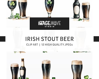 Irish Stout Beer Clipart: St Patrick's Day JPGs (Digital Download)