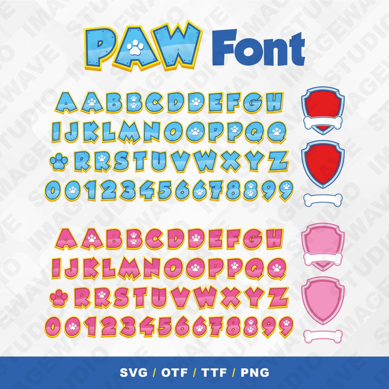 Paw Font SVG Alphabet: 3D Paw Letters Clipart (digital Download) - Etsy